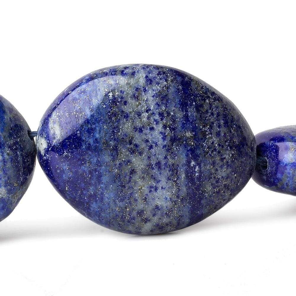 38x27-40x30mm Lapis Lazuli banded plain nugget beads 16 inch 10 pieces - Beadsofcambay.com
