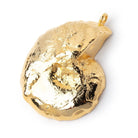 38x32.5mm Gold Leafed Ammonite Fossil Pendant 1 focal piece - Beadsofcambay.com