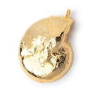 38x32mm Gold Leafed Ammonite Fossil Pendant 1 piece - Beadsofcambay.com