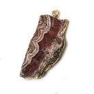 39x16x4mm Gold Leafed Rhodochrosite Slice Focal Bead - Beadsofcambay.com