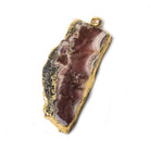 39x16x4mm Gold Leafed Rhodochrosite Slice Focal Bead - Beadsofcambay.com