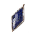 39x18mm Rose Gold Bezeled White CZ and Lapis Lazuli Kite Pendant 1 piece - Beadsofcambay.com
