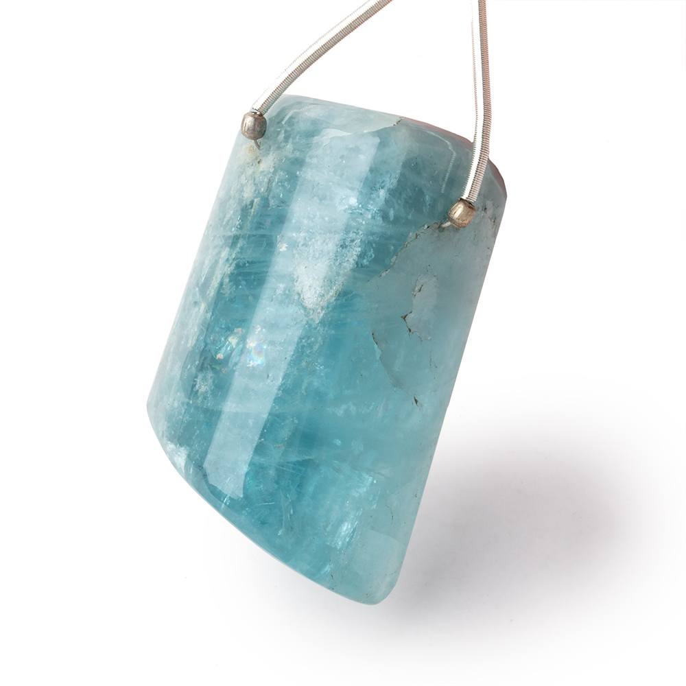 39x23x17mm Aquamarine Tumbled Crystal Focal 1 piece - Beadsofcambay.com