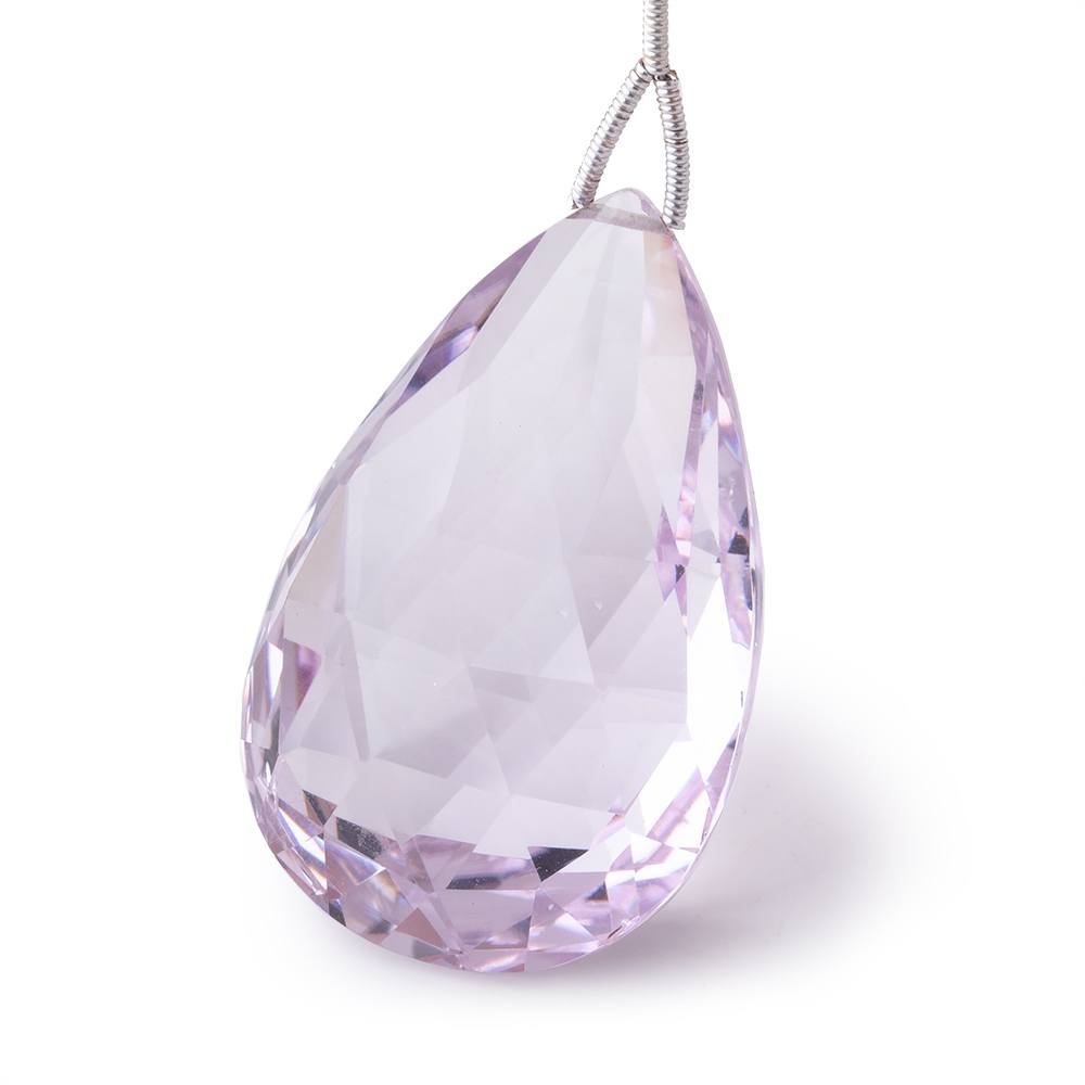 39x25x18mm Pink Amethyst Faceted Pear Focal Bead AAA - Beadsofcambay.com