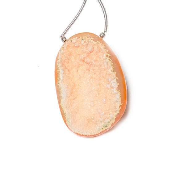 39x26mm Orangesicle Agate Drusy Freeform Focal Bead 1 piece - Beadsofcambay.com