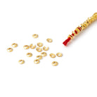 3mm 22kt Gold Plated Copper Plain Bead Cap 8 inch 380 pieces - Beadsofcambay.com