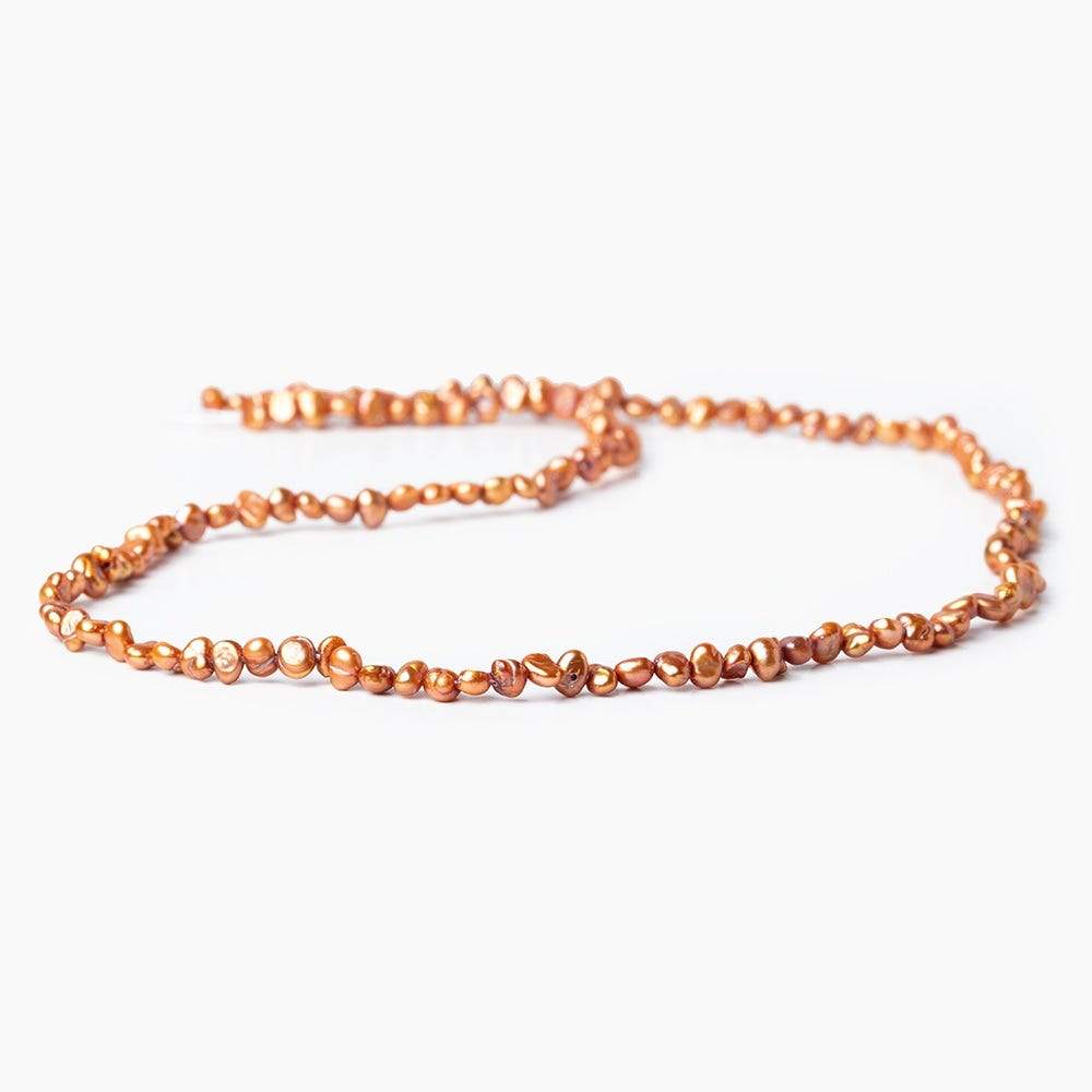 3mm - 4mm Caramel Baroque Pearl, 15 inch, 132 pieces - Beadsofcambay.com