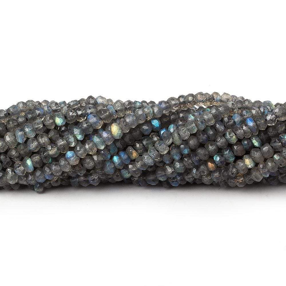 3mm - 4mm Labradorite Faceted Rondelle Beads 13 inches 150 pieces - Beadsofcambay.com