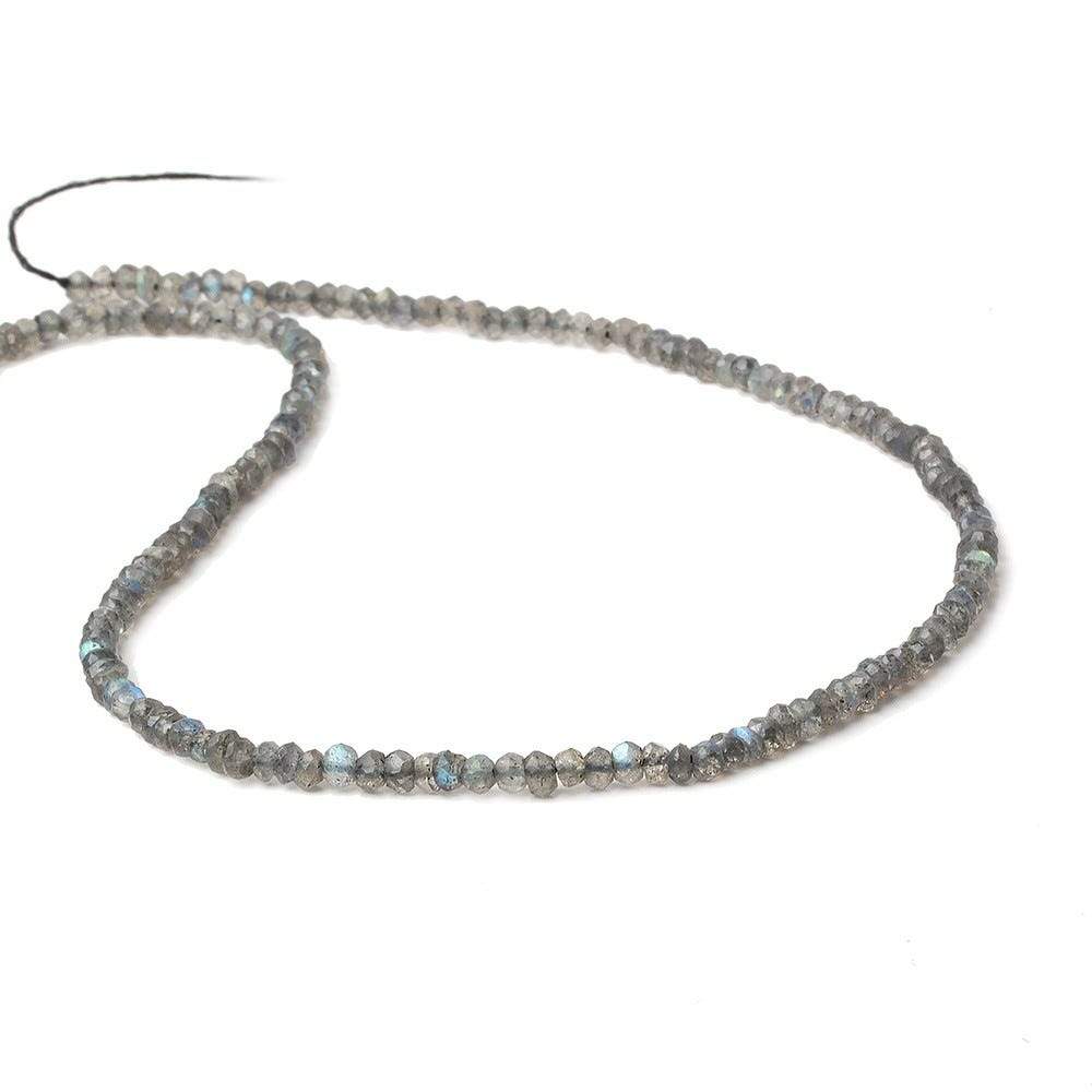 3mm - 4mm Labradorite Faceted Rondelle Beads 13 inches 150 pieces - Beadsofcambay.com