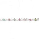 3mm Afghani Tourmaline faceted rondelle Silver .925 Chain by the foot 48 pcs - Beadsofcambay.com