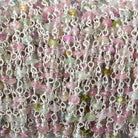 3mm Afghani Tourmaline faceted rondelle Silver .925 Chain by the foot 48 pcs - Beadsofcambay.com