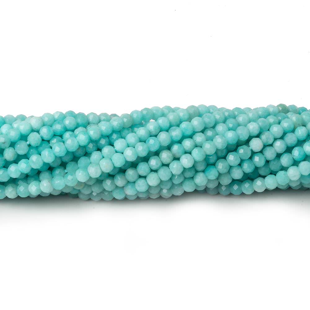 3mm Amazonite micro-faceted rondelle beads 13 inch 129 pieces - Beadsofcambay.com