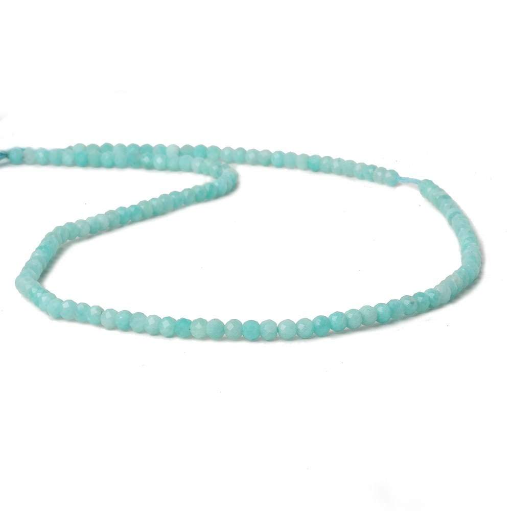 3mm Amazonite micro-faceted rondelle beads 13 inch 129 pieces - Beadsofcambay.com