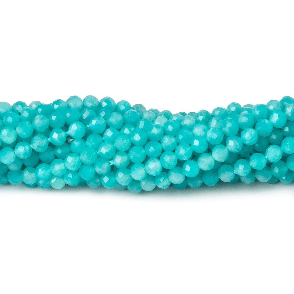 3mm Amazonite microfaceted round beads 13 inch 105 pieces A - Beadsofcambay.com