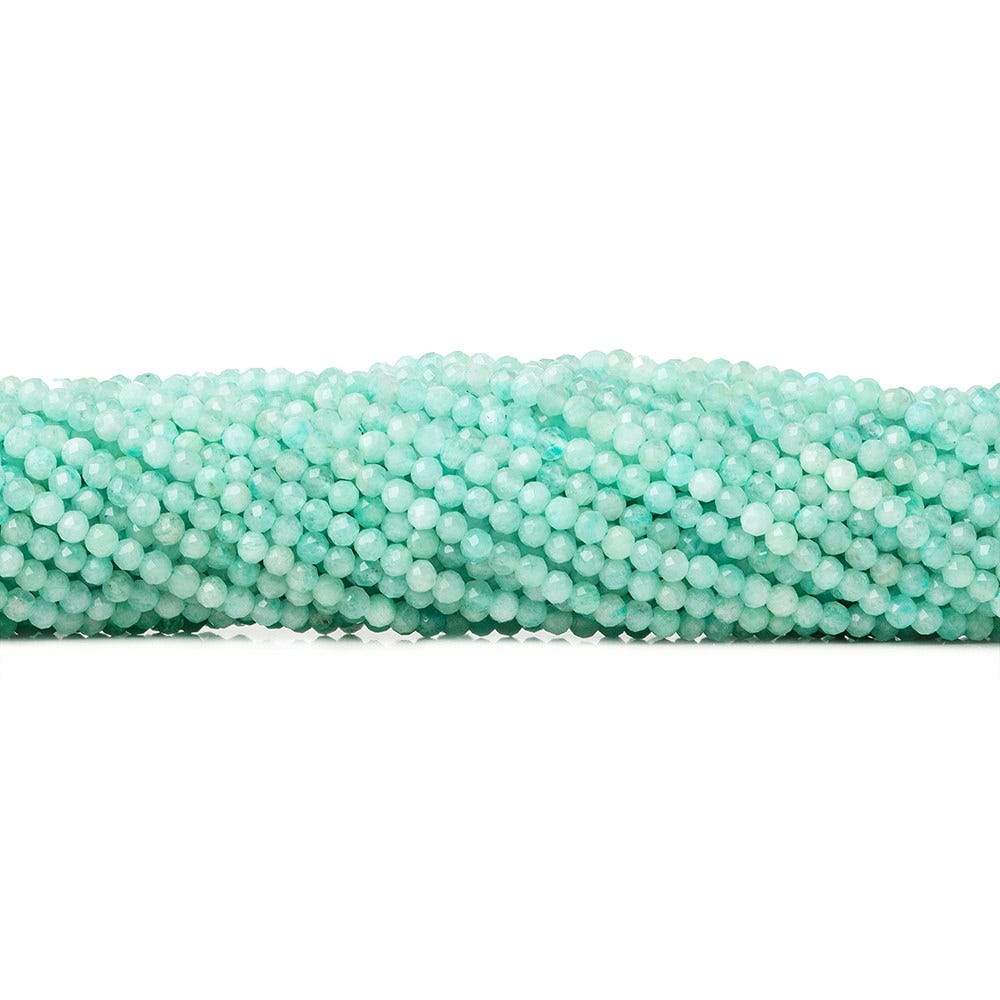 3mm Amazonite microfaceted round beads 13 inch 110 pieces AA - Beadsofcambay.com