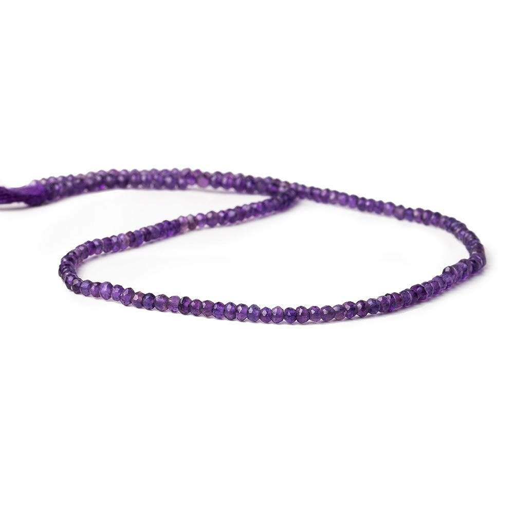 3mm Amethyst Faceted Rondelle Beads 13 inch 145 pieces - Beadsofcambay.com