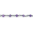 3mm Amethyst faceted rondelle Black Gold plated Chain by the foot 36 pieces - Beadsofcambay.com