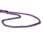 3mm Amethyst micro faceted rondelle beads 12.5 inch 125 pieces AAA - Beadsofcambay.com