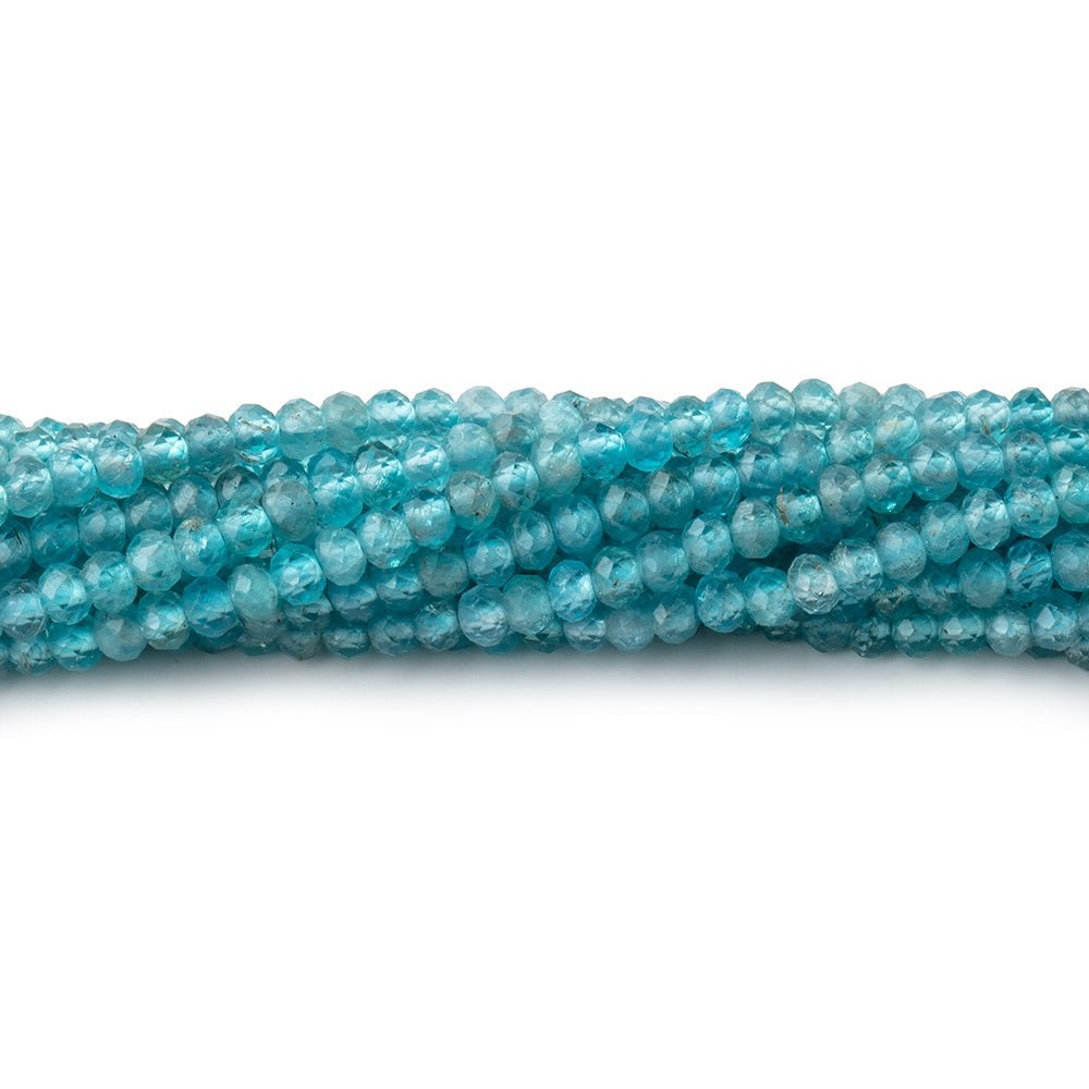 3mm Apatite Micro Faceted Rondelle Beads 15.25 inch 172 pieces - Beadsofcambay.com
