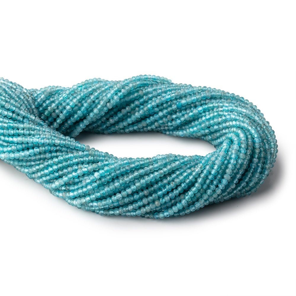 3mm Apatite Micro Faceted Rondelle Beads 15.25 inch 172 pieces - Beadsofcambay.com
