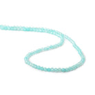3mm Aqua Blue Chalcedony micro faceted round beads 13 inch 115 pieces - Beadsofcambay.com