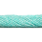 3mm Aqua Blue Chalcedony micro faceted round beads 13 inch 115 pieces - Beadsofcambay.com