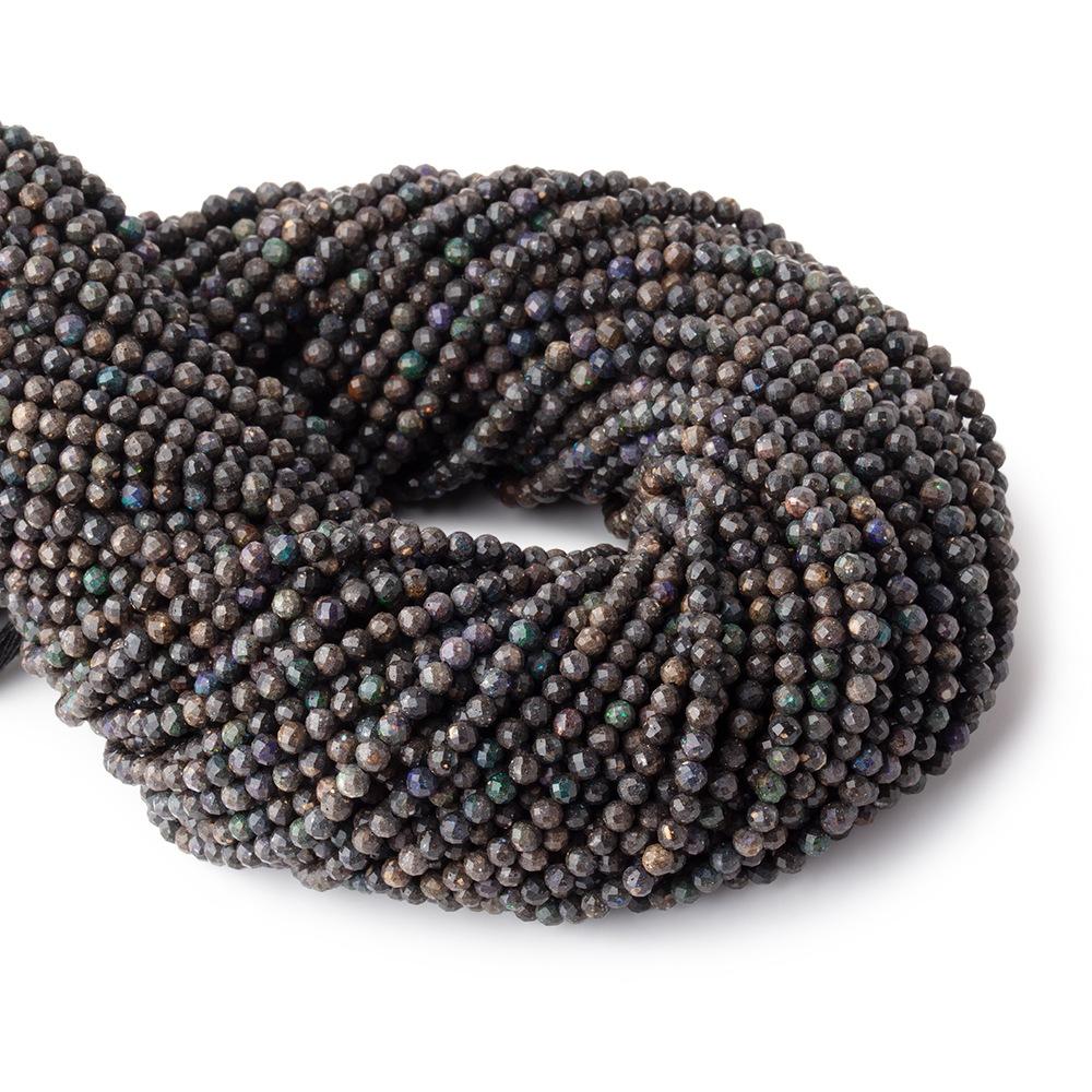 3mm Australian Boulder Opal Micro Faceted Rounds 12.5 inch - Beadsofcambay.com