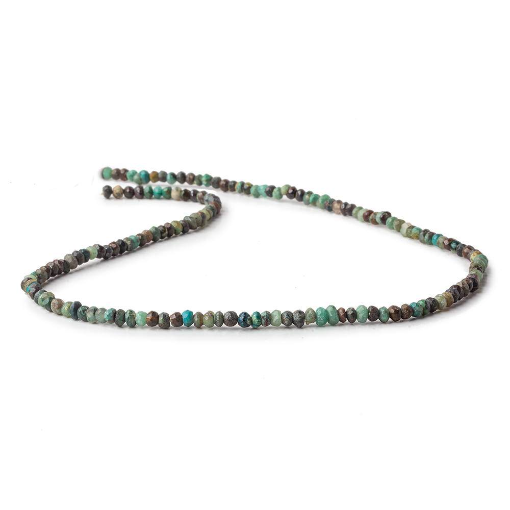 3mm Azurite faceted rondelle beads 13 inch 145 pieces - Beadsofcambay.com