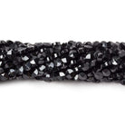 3mm Black Spinel Faceted Coin Beads 14.5 inch 111 pieces - Beadsofcambay.com