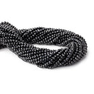 3mm Black Spinel micro faceted round beads 13 inch 110 beads - Beadsofcambay.com