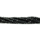 3mm Black Tourmaline Faceted Rondelle Beads 13 inch 134 pieces - Beadsofcambay.com