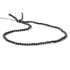 3mm Black Tourmaline micro faceted rounds 12.5 inch 100 pieces AAA - Beadsofcambay.com