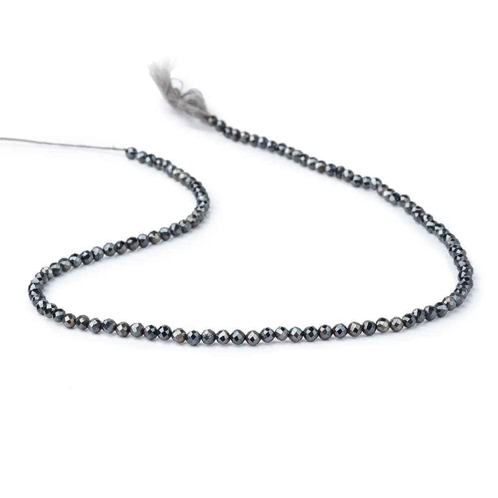 3mm Blue Grey Mystic Black Spinel Micro faceted rounds 13 inch 128 beads - Beadsofcambay.com