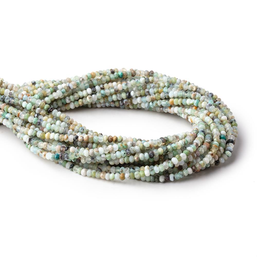 3mm Blue Peruvian Opal Micro Faceted Rondelle Beads 15.75 inch 180 pieces AA - Beadsofcambay.com