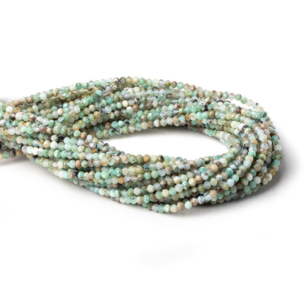 3mm Blue Peruvian Opal micro faceted rondelle beads 16 inch 175 pieces AA - Beadsofcambay.com