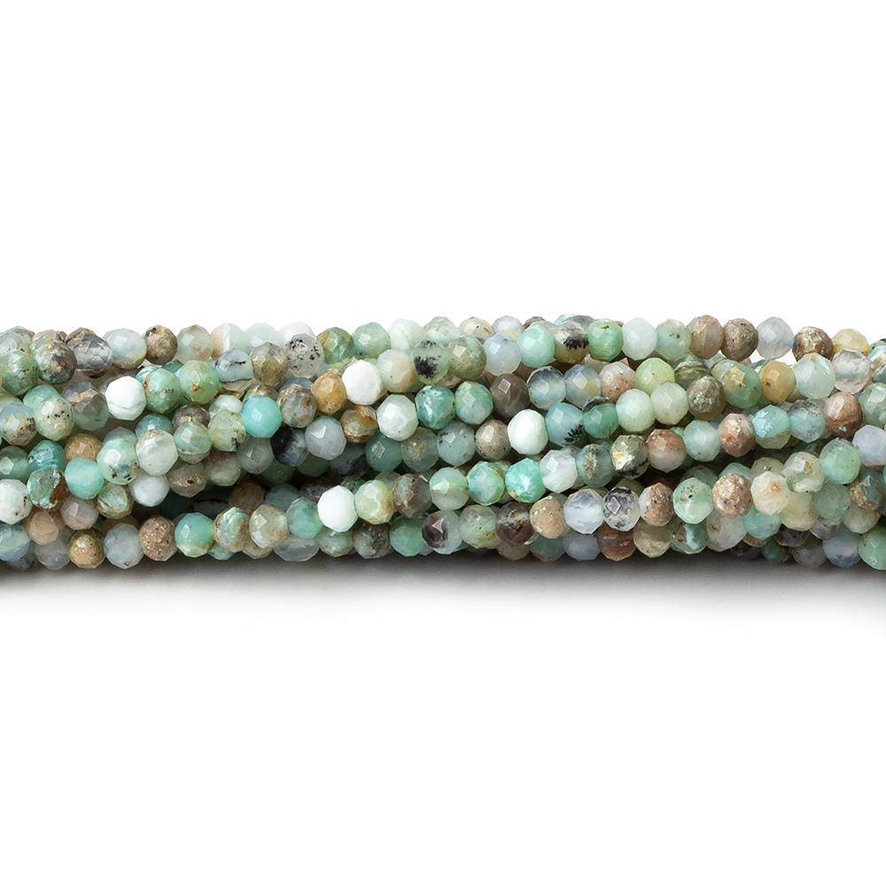 3mm Blue Peruvian Opal micro faceted rondelle beads 16 inch 175 pieces AA - Beadsofcambay.com