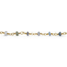 3mm Matte Blue Sapphire plain rondelle Gold Chain by the foot 35 pieces - Beadsofcambay.com