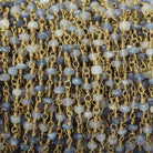 3mm Matte Blue Sapphire plain rondelle Gold Chain by the foot 35 pieces - Beadsofcambay.com