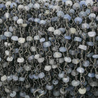 3mm Matte Blue Sapphire plain rondelle Black Gold Chain by the foot 35 pieces- Beadsofcambay.com