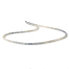 3mm Blue & White Sapphire native cut faceted rondelles 18 inch 260 beads - Beadsofcambay.com