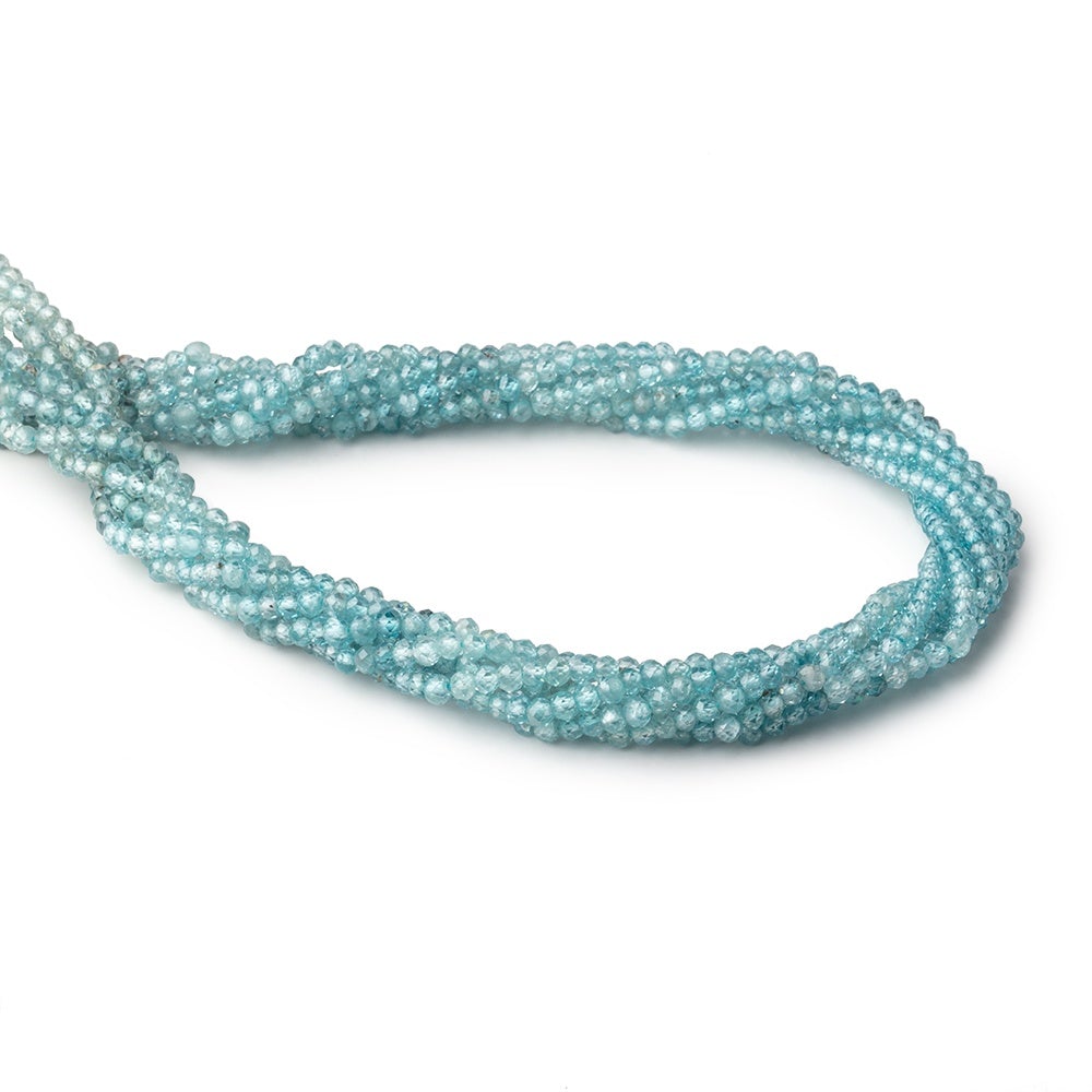 3mm Blue Zircon Micro Faceted Rondelle Beads 13 inch 130 pieces AA - Beadsofcambay.com