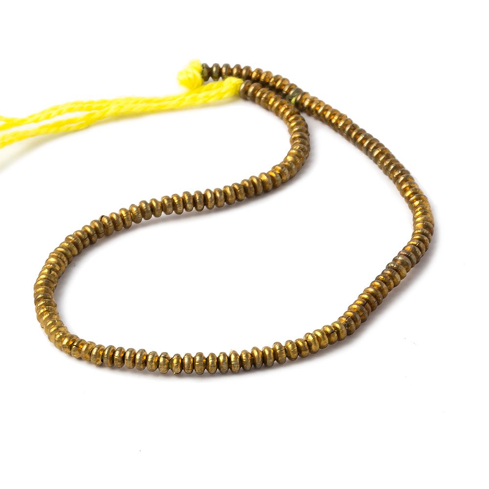 3mm Brass Disc Beads 8 inch 135 pieces - Beadsofcambay.com