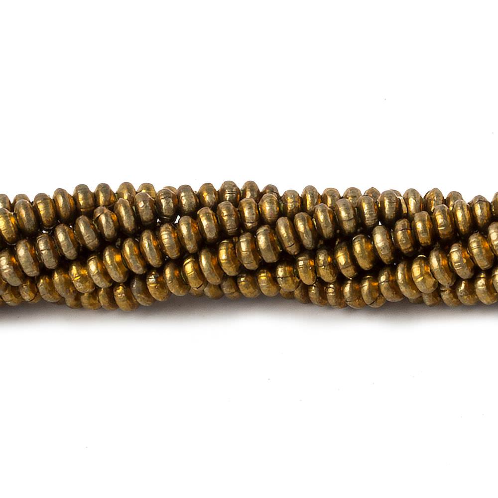 3mm Brass Disc Beads 8 inch 135 pieces - Beadsofcambay.com