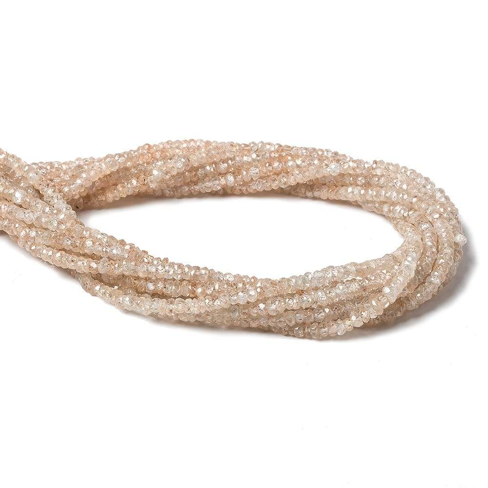 3mm Champagne Zircon faceted rondelle beads 13 inch 200 piece - Beadsofcambay.com