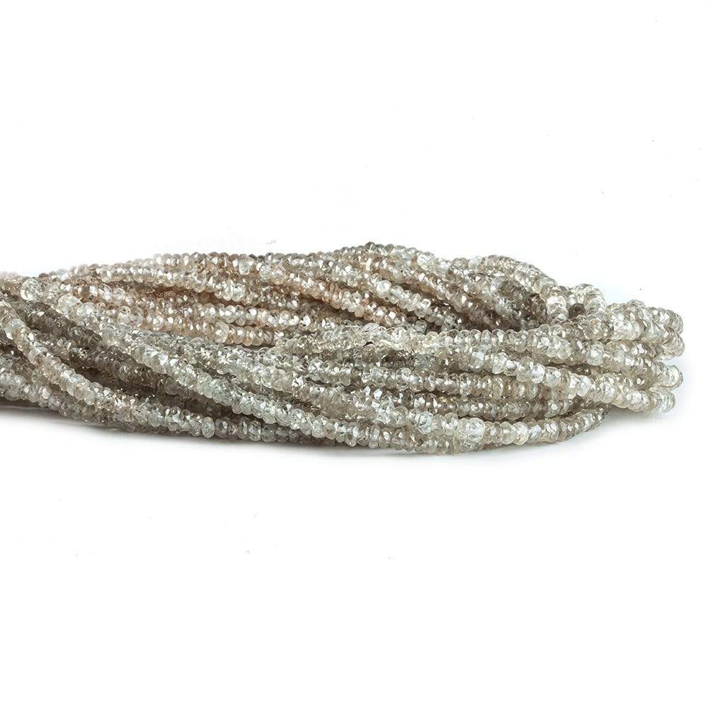 3mm Champagne Zircon Faceted Rondelle Beads 13.5 inch 200 beads - Beadsofcambay.com