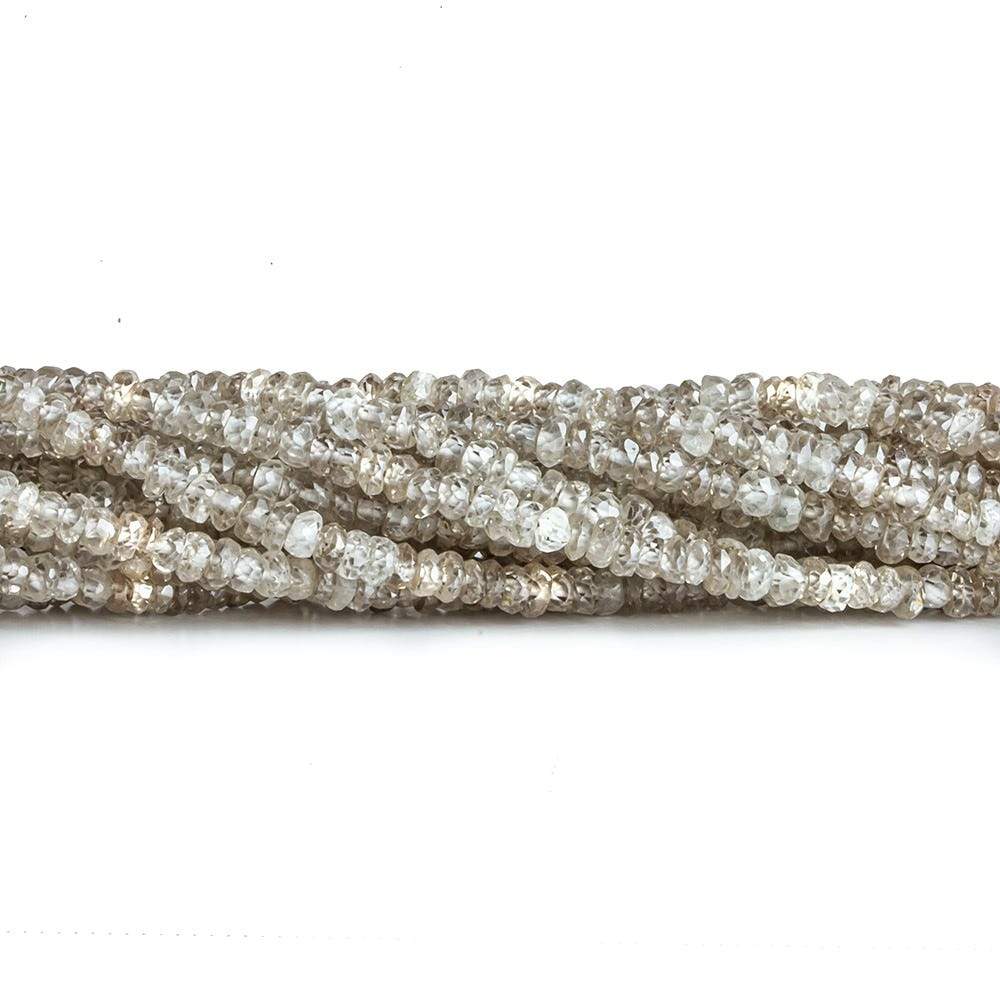 3mm Champagne Zircon Faceted Rondelle Beads 13.5 inch 200 beads - Beadsofcambay.com