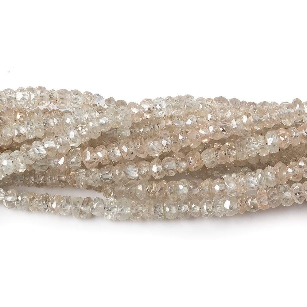 3mm Champagne Zircon Faceted Rondelle Beads 13.5 inch 200 pieces - Beadsofcambay.com