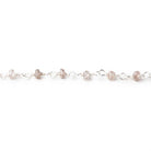 3mm Champagne Zircon faceted rondelle Silver Chain by the foot - Beadsofcambay.com