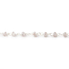 3mm Champagne Zircon faceted rondelle Sterling Silver Chain by the foot 47pcs - Beadsofcambay.com
