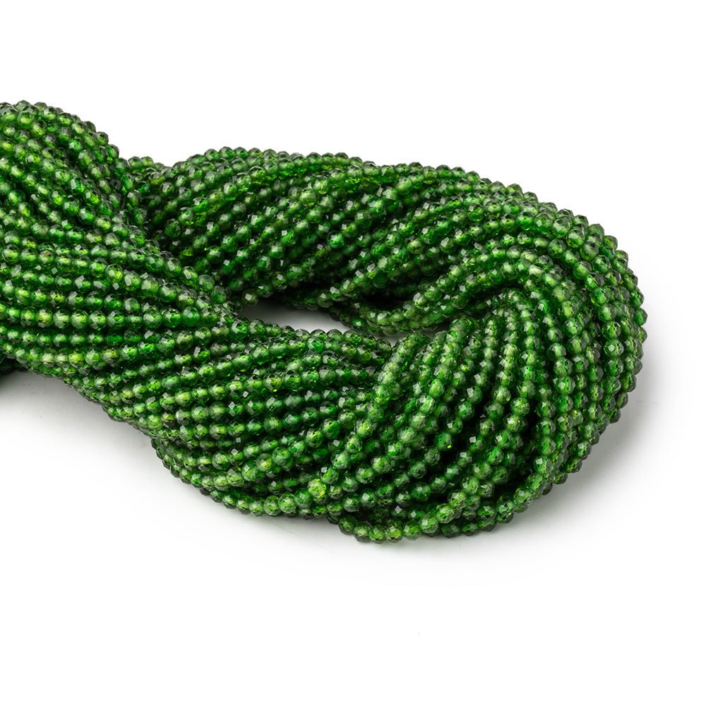 3mm Chrome Diopside Micro Faceted Round Beads 12.5 inch 108 pieces AA - Beadsofcambay.com